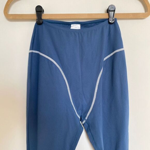 WeWoreWhat Revolve Women's Athletic Boxer Leggings Navy Blue White Piping Size S - Picture 4 of 8